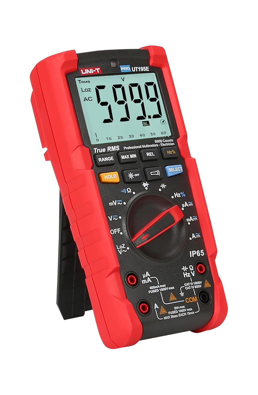 UNI-T PRO UT195E / MIE0295 / True RMS/LCD Bildschirm/Taschenlampe, scharz/rot