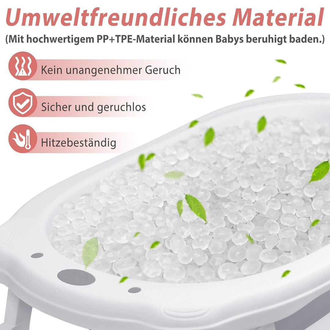 Faltbare Baby Badewanne, klappbare Babybadewanne, Rutschfeste Tragbare Reisedusche Badebecken mit ru