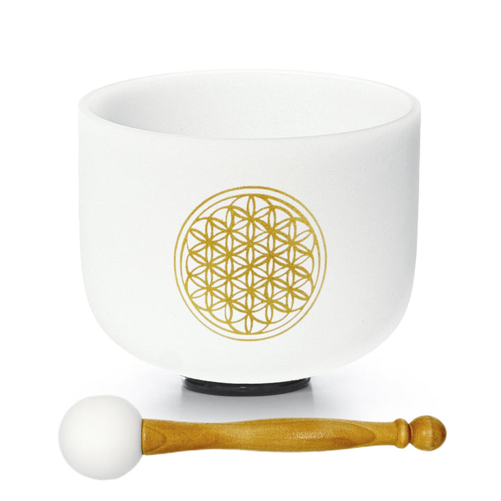 Flower of Life Sound Healing Bowl Kristall Klangschale 528hz Crystal Singing Bowl 8 inch，C Note Wurz