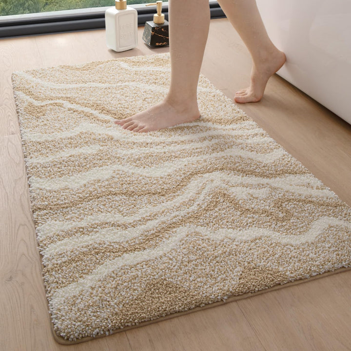 DEXI Badezimmerteppich 60 x 110 cm, Badvorleger rutschfest waschbar, Badematte Mikrofaser Saugfähig,