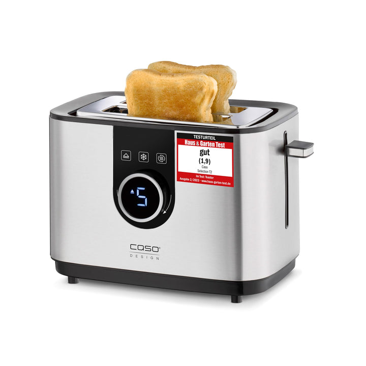 CASO Selection T 2 - Design Toaster, Edelstahlgehäuse, Optimale Röstgradeinstellung auf 7 Stufen, In