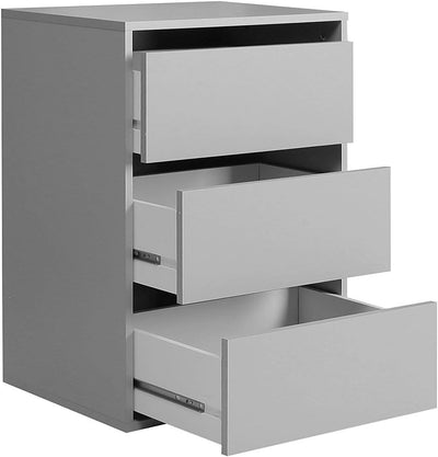 FORTE Innenkommode mit 3 Schubladen, Holzwerkstoff, Grau, 51 x 39.60 x 70.60 cm