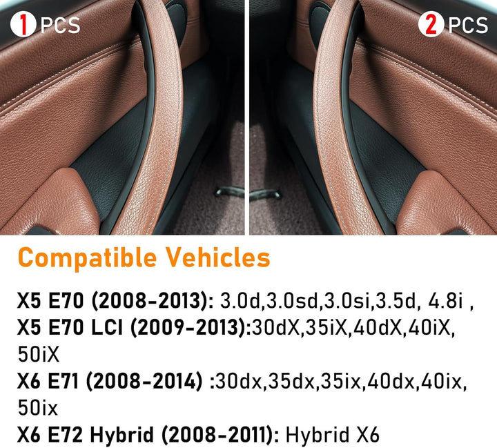 Altsbaos 3 PCS Kompatibel mit Türgriff bmw X5 E70 2008-2013,X6 E71/E72 2008-2014 Handgriffe links +