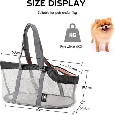 PETCUTE Hundetasche,Katzentasche,Atmungsaktiv Tragetasche für Hund,Haustiertragetasche Schultertasch