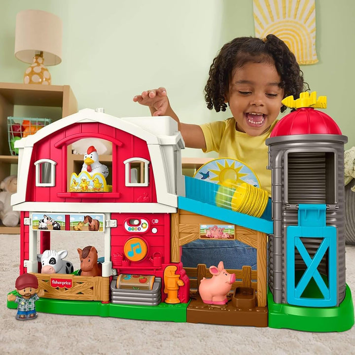 Fisher-Price Little People Spielset Bauernhofspass, musikalisches und pädagogisches Spiel für Kinder