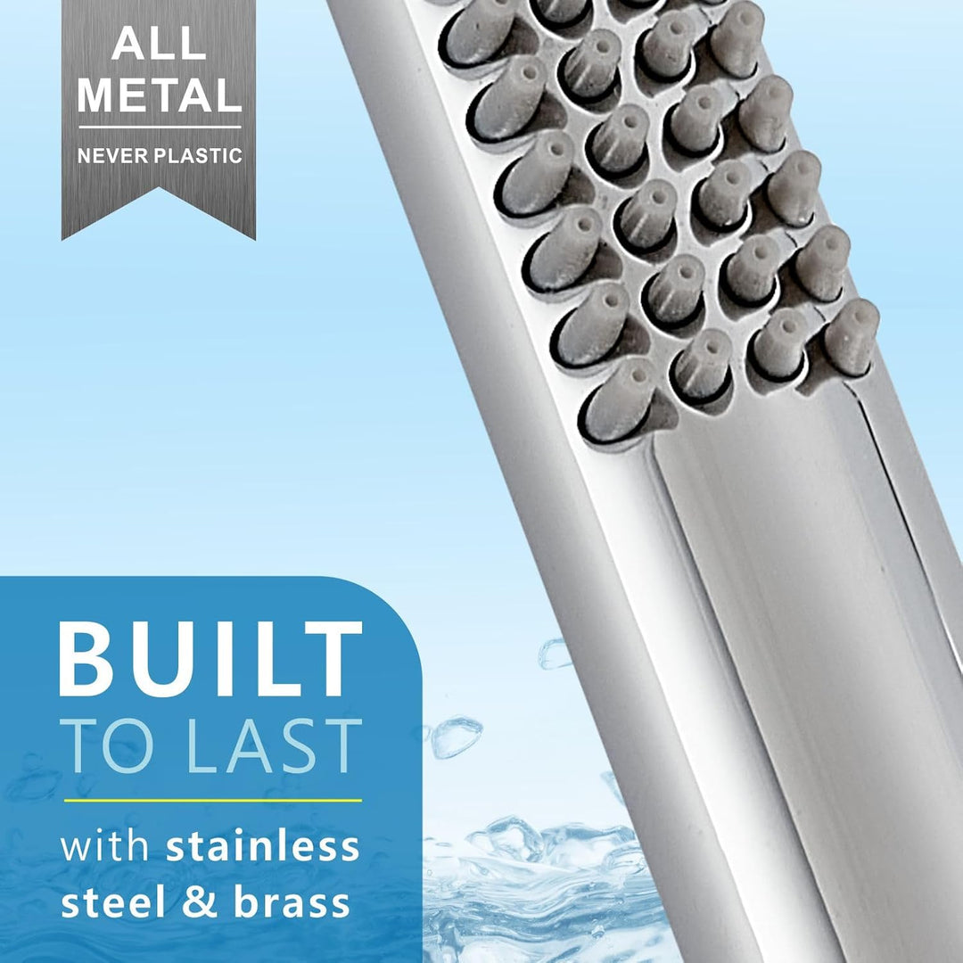 Handbrause Komplett aus Metall, Hochdruck-Duschköpfe von Voolan, Einfache Handbrause aus Chrom mit T