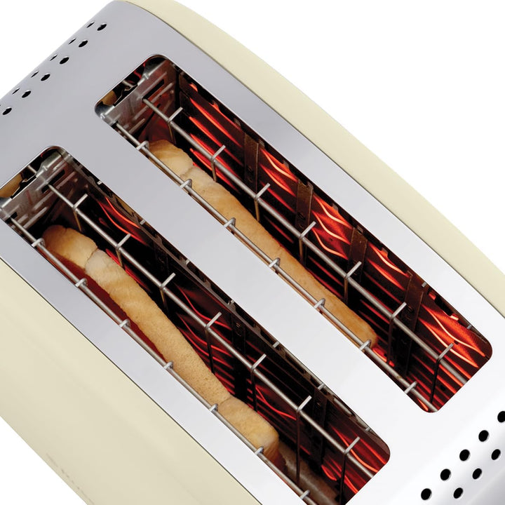 Russell Hobbs Toaster [für 2 Scheiben] Colours Plus Edelstahl Creme (extra breite Toastschlitze, ink