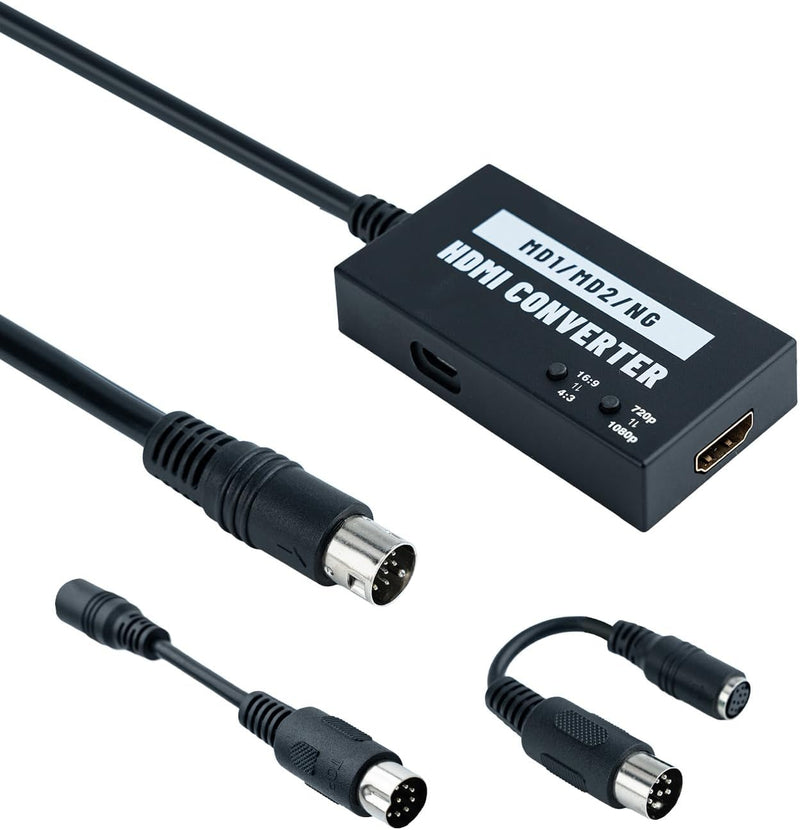 Mcbazel Mega Drive/NEOGEO HDTV HDMI Adapter Multifunktionaler 4:3/16:9 HDTV Video HDMI Konverter 720