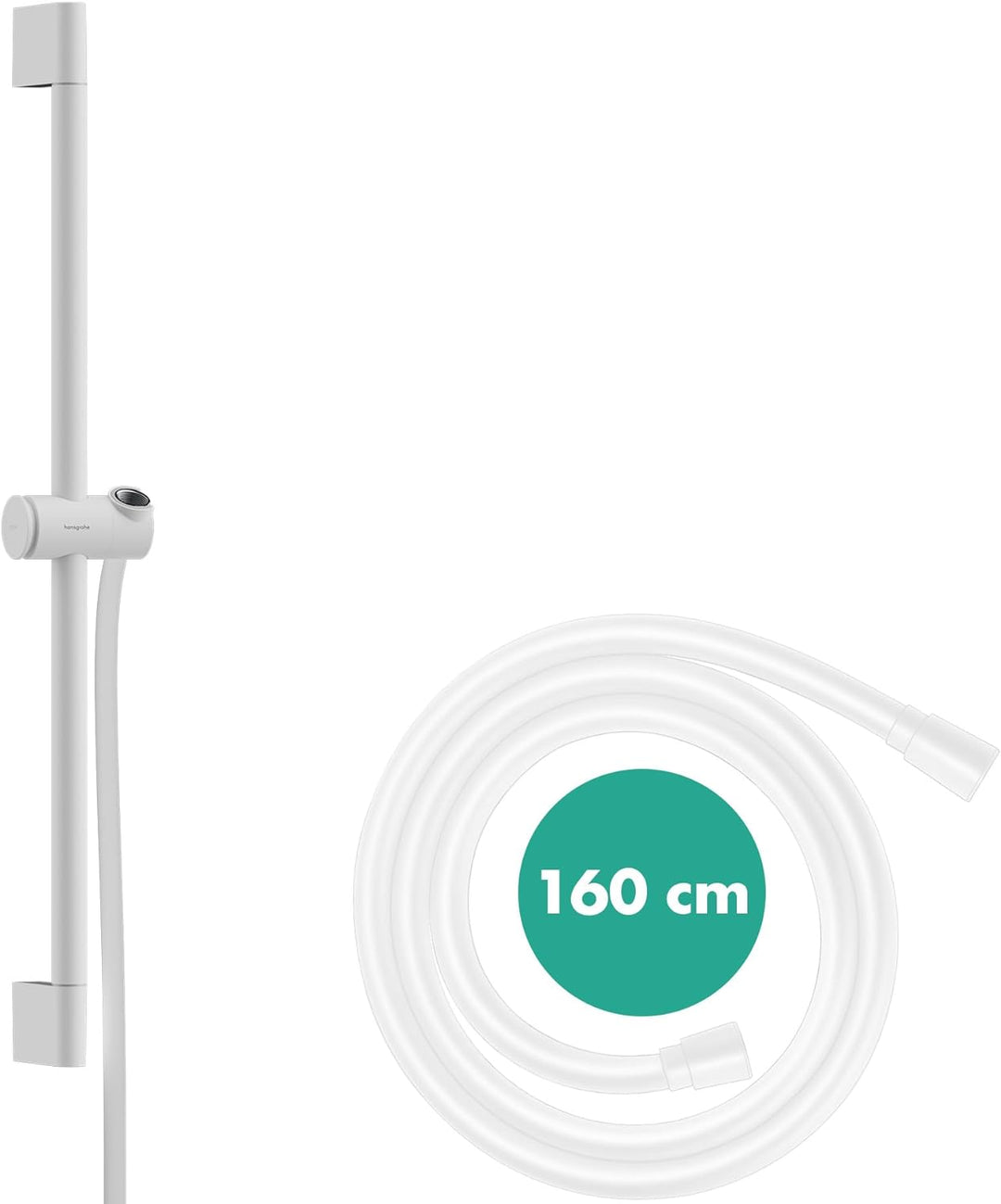 hansgrohe 24400700 Unica Pulsify S 65 cm mit Push Handbrausehalter und Isiflex Brauseschlauch 160 cm