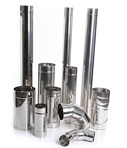 rg-vertrieb Edelstahl Kaminrohr Ofenrohr Rohr Heizung Rauchrohr Schornstein Abgasrohr Sanierung 250m