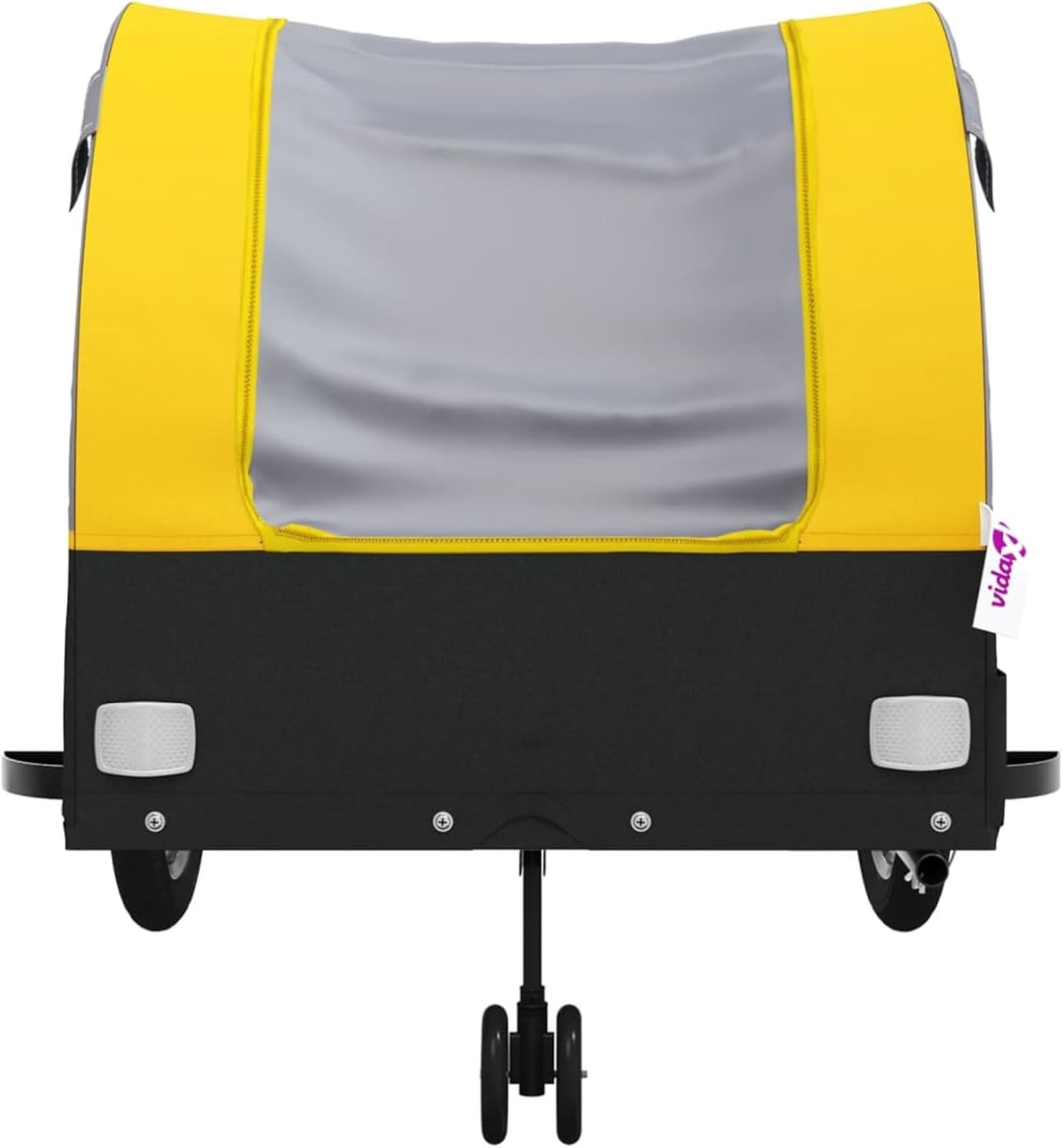 Fahrradanhänger 45kg Eisen Schwarz-Orange | Robust &amp; Vielseitig für Schwerlasttransport, , , Gelb, G