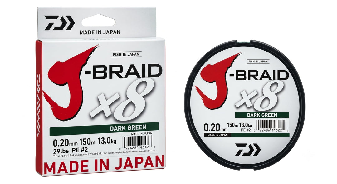 Daiwa J-Braid 8 Braid 300m Multicolor - geflochtene Angelschnur Dm: 0,18mm, Dm: 0,18mm