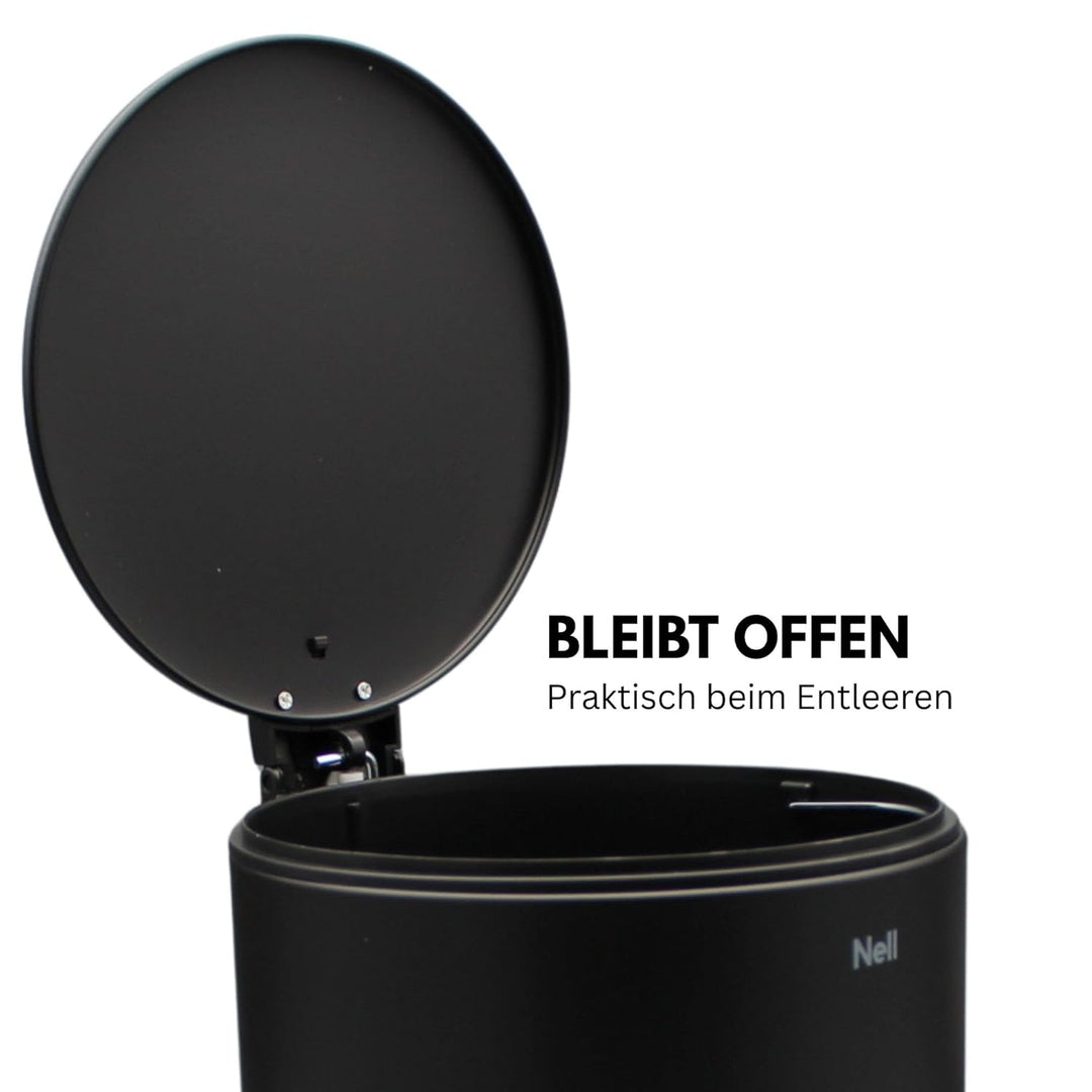 Nell Softclose Kosmetikeimer 5 L – Badmülleimer & Treteimer mit Metallpedal, leisem Deckel & herausn