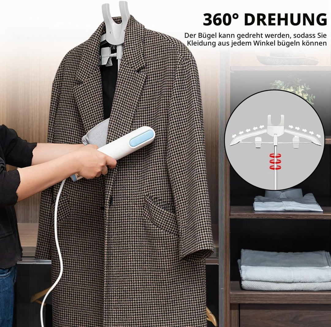 Kleiderbügel für Dampfglätter, 360° Drehbarer Dampfglätter Klappbarer, 84-160 cm Höhenverstellbarer
