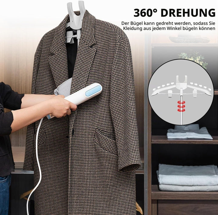 Kleiderbügel für Dampfglätter, 360° Drehbarer Dampfglätter Klappbarer, 84-160 cm Höhenverstellbarer