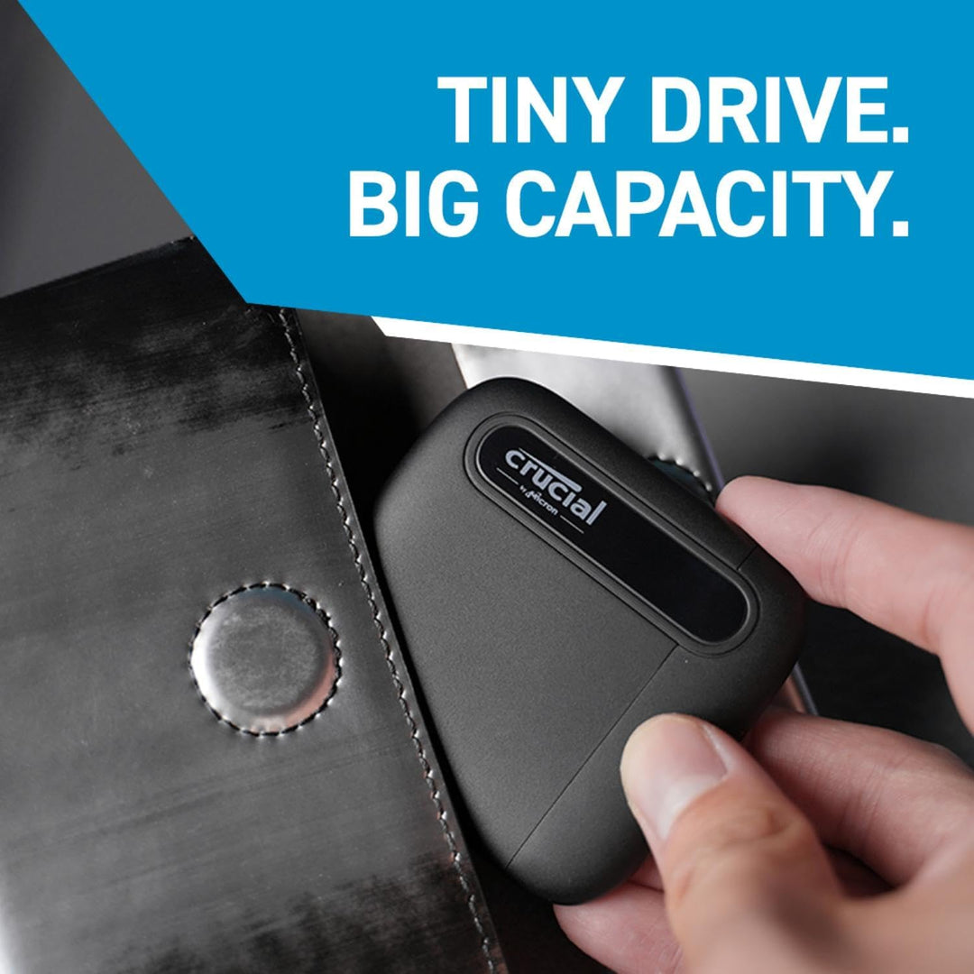 Crucial X6 1TB Externe SSD Festplatte, bis zu 800MB/s, PC und Mac, USB-C 3.2 Portable Solid State Dr