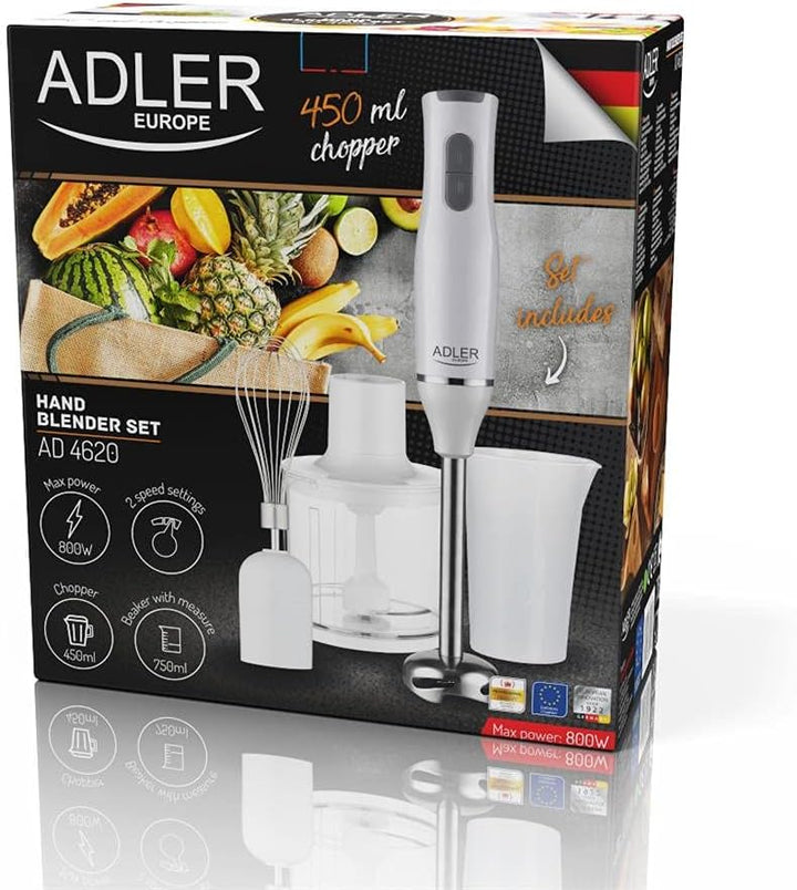 Adler AD 4620 Stabmixer Set inkl. Zerkleinerer/Zerhacker Aufsatz