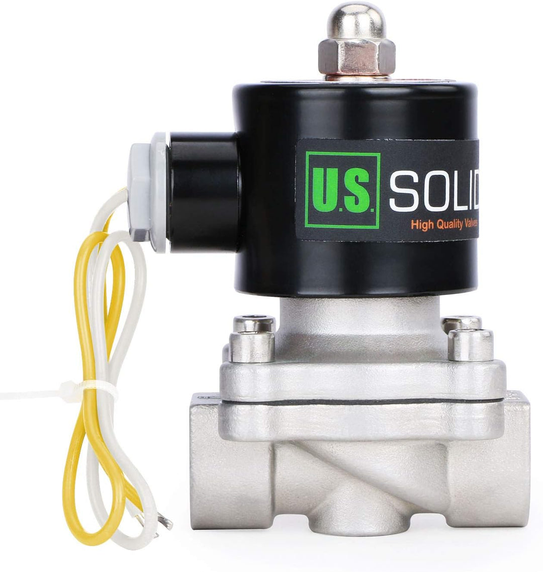 U.S. Solid 3/4" G 220V AC Edelstahl Magnetventil Direktgesteuert für Wasser Luft Gas Öl NC Stainless