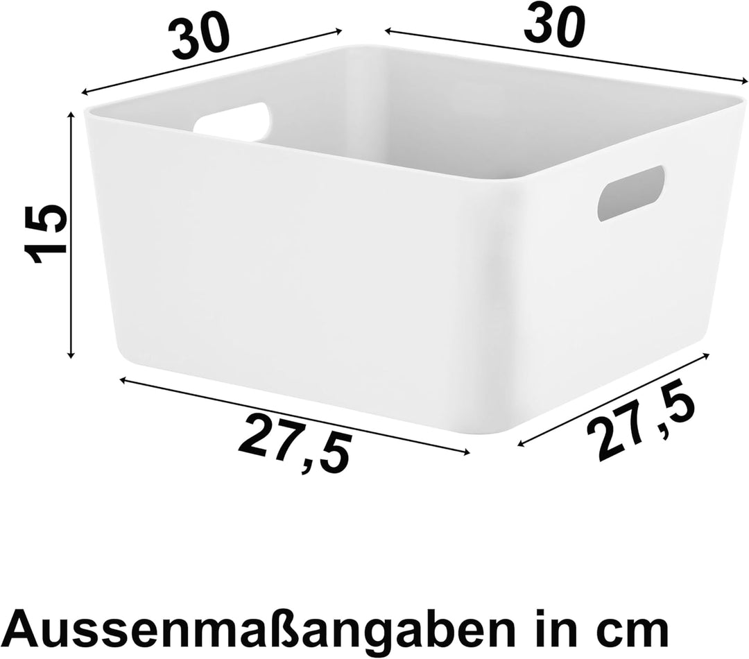 #11 4 Stück Ordnungsboxen passend für Kallax - 15 cm hoch - weiss - 30x 30 cm - Ordnungskorb - Regal