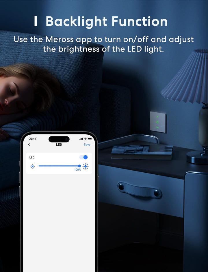 meross WLAN Rolladenschalter funktioniert mit Homekit, Alexa Rollladen, Smart Jalousien Schalter ben