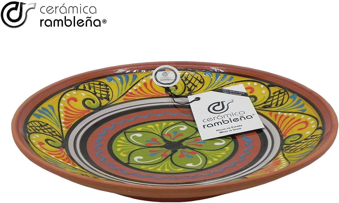 CERÁMICA RAMBLEÑA | Dekorativer Teller zum Aufhängen | Keramikteller | Mediterraner Dekorationstelle