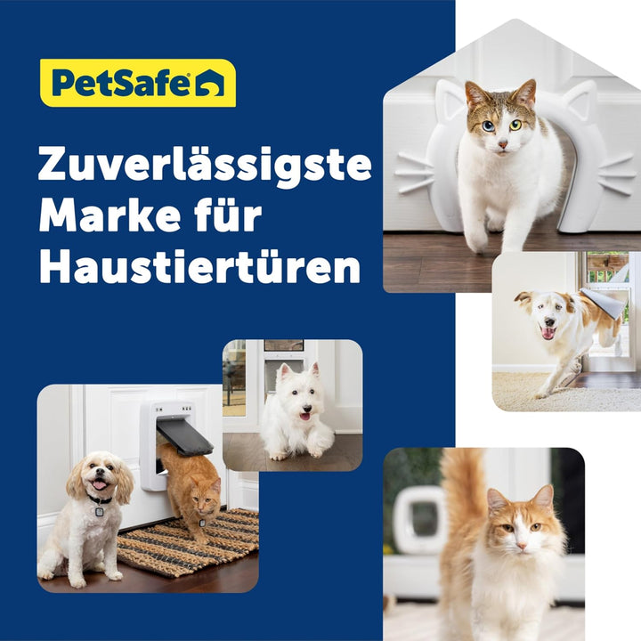PetSafe - Grosse Katzenklappe - Für Türen im Innen- & Aussenbereich - 4 Verschlussoptionen & Sanft S
