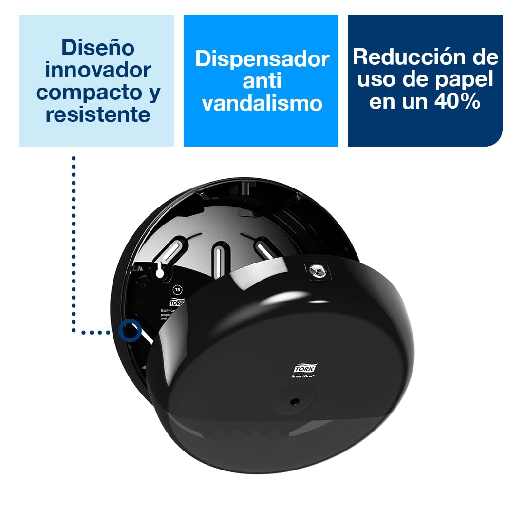 Tork SmartOne® Spender für Toilettenpapier Schwarz T8, Hohe Kapazität, Elevation Linie, 680008 Nachf
