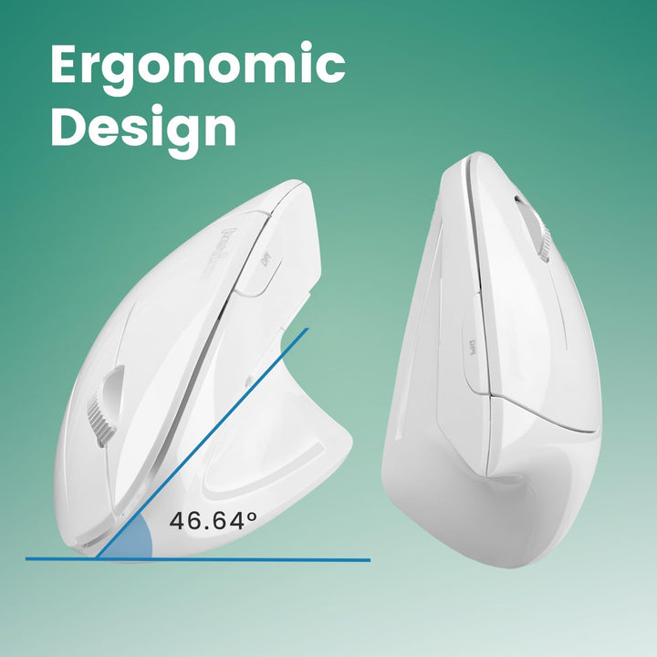 Perixx PERIMICE-813W Vertikale Bluetooth-Maus - Kabellose 3-in-1-Multi-Device-Technologie - Reise-Tr