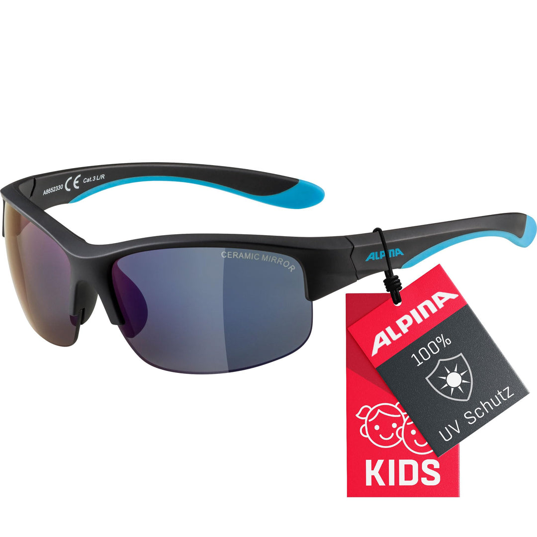 ALPINA FLEXXY YOUTH HR - Verspiegelte und Bruchsichere Sonnenbrille Mit 100% UV-Schutz Für Kinder bl
