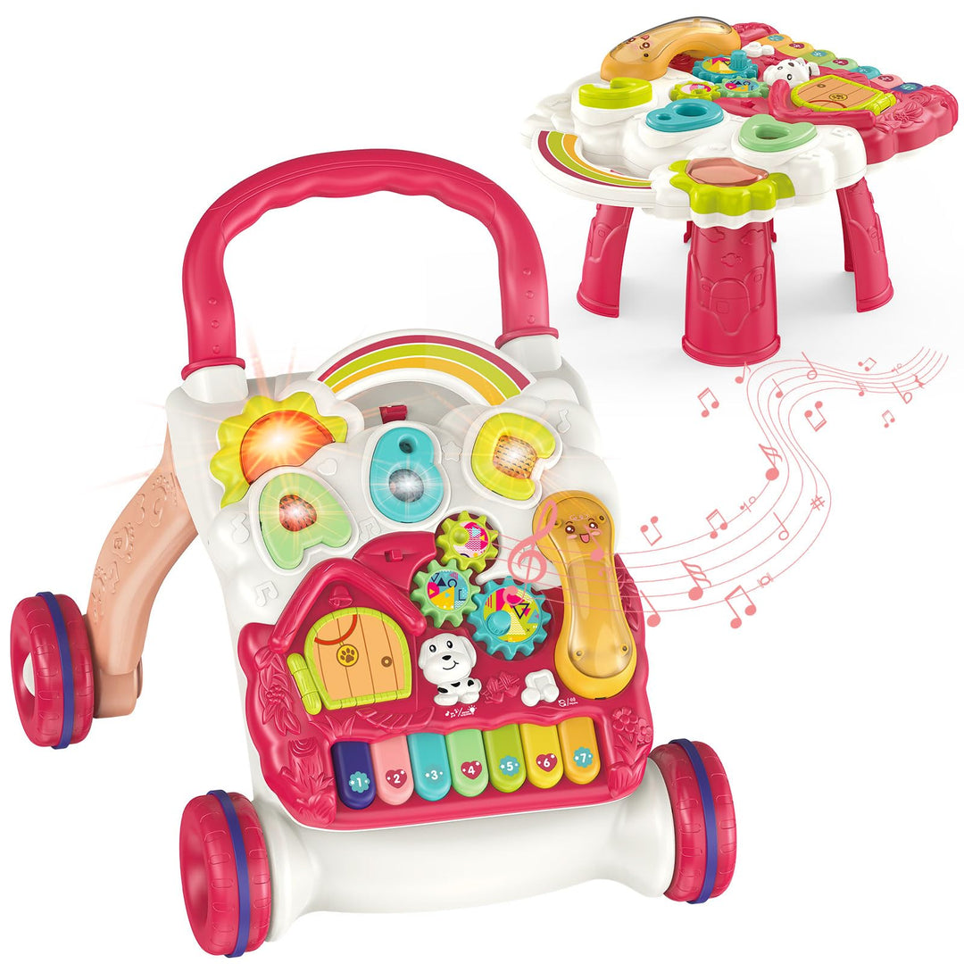 Lauflernwagen, Multifunktionale lauflernhilfe mit Licht-Regulierbarer Geschwindigkeit-Musik und abne