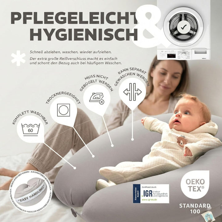 sei Design Stillkissen 170×30 cm – ergonomisch geprüftes Unterstützungskissen für Erwachsene – leise