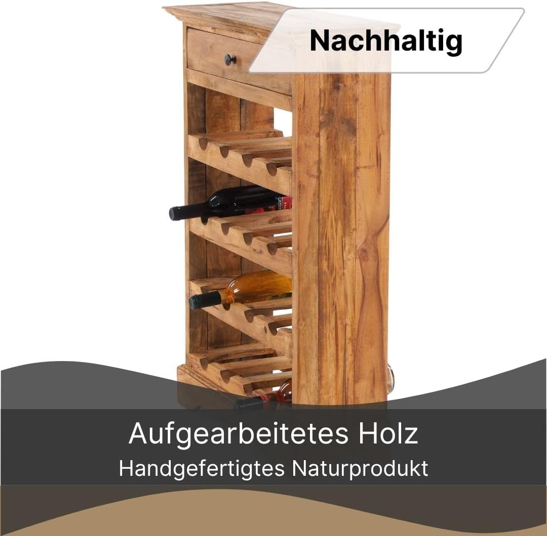 DESIGN DELIGHTS rustikales WEINREGAL Cortez 85 | 85x55cm(HxB) Massivholz | Flaschenregal, Weinflasch