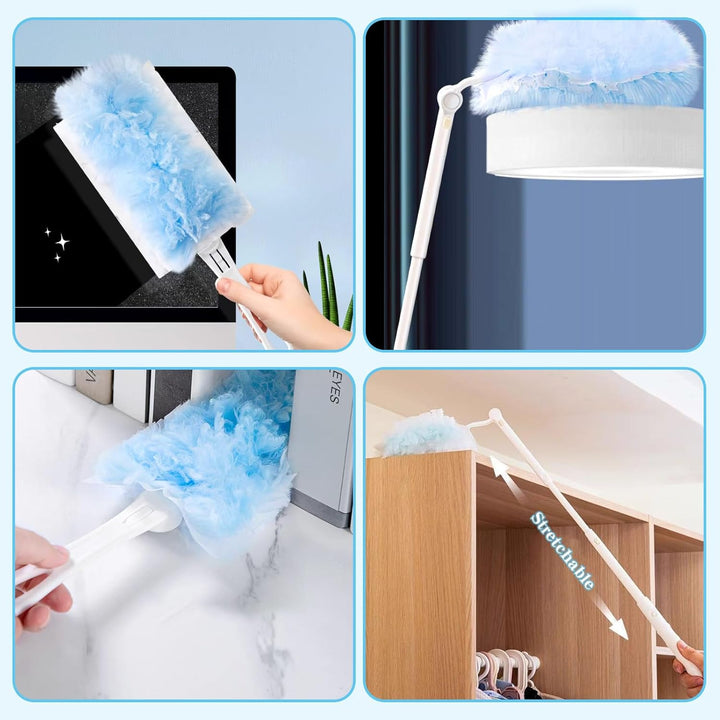 32 Stück für Swiffer Duster Staubmagnet Nachfüllpack Set,360° für Swiffer Staubwedel Teleskop Starte