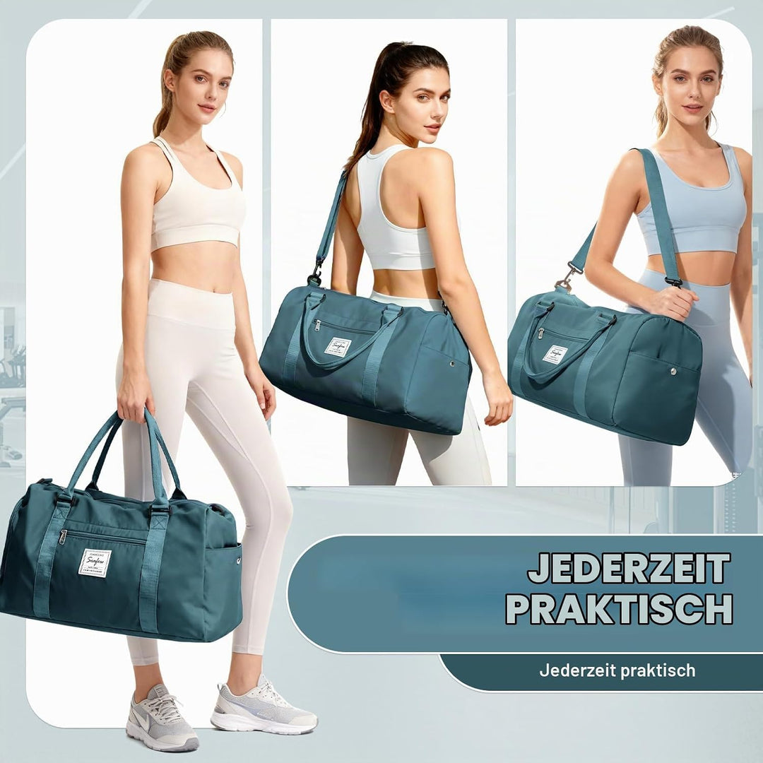 Sport Duffel Bag Damen Herren Sporttasche mit Schuhfach &amp; Nassfach Reisetasche Handgepäck Tasche Spo
