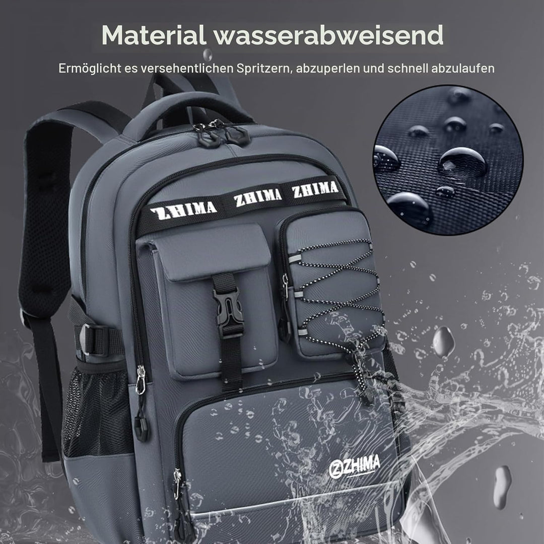 Amythe Schulrucksack Jungen Teenager, Rucksack Schule Gymnasium Oberstufe Schulranzen mit Reflektore