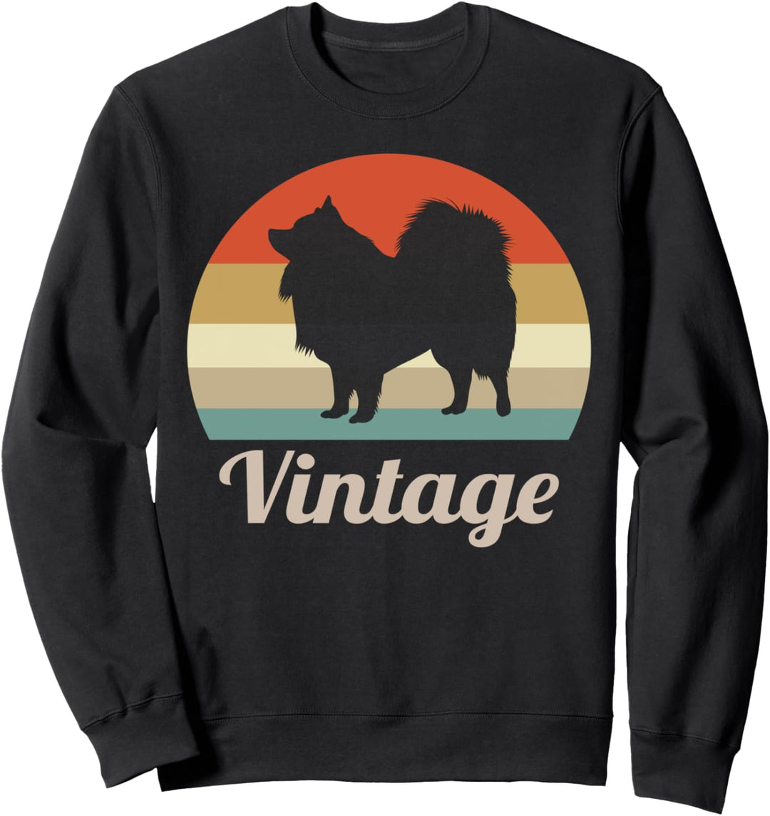 Pomeranian Zwergspitz Pommersche Vintage Retro Style Hunde Sweatshirt