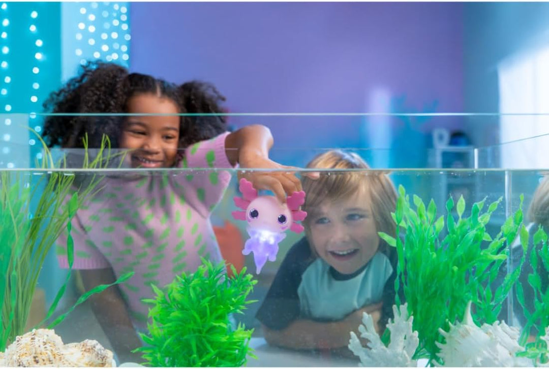 Animagic Let’s Glo Axolotl – Rosa, Elektronisches & Leuchtendes Haustier Kinder ab 4 Jahren, Sensori