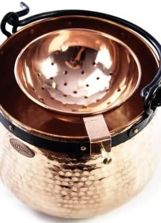 Copper Garden Sieb aus blankem Kupfer I Siebeinsatz für Feuerzangenbowle I Sieb zum Einhängen 17 cm