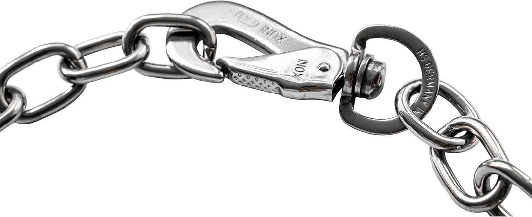 Sprenger Hundehalskette mit Sprenger Haken aus Edelstahl rostfrei 4 mm I Grösse individuell einstell