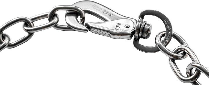 Sprenger Hundehalskette mit Sprenger Haken aus Edelstahl rostfrei 4 mm I Grösse individuell einstell