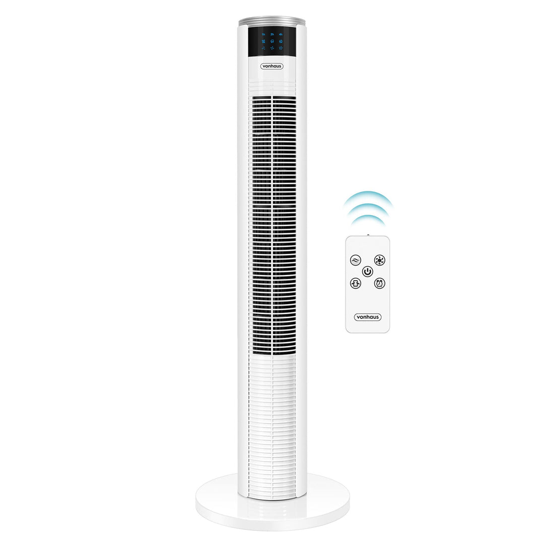 VonHaus 87 cm Turmventilator, Elektroventilator, Schwenkender Ventilator Leise für Jeden Raum, Venti