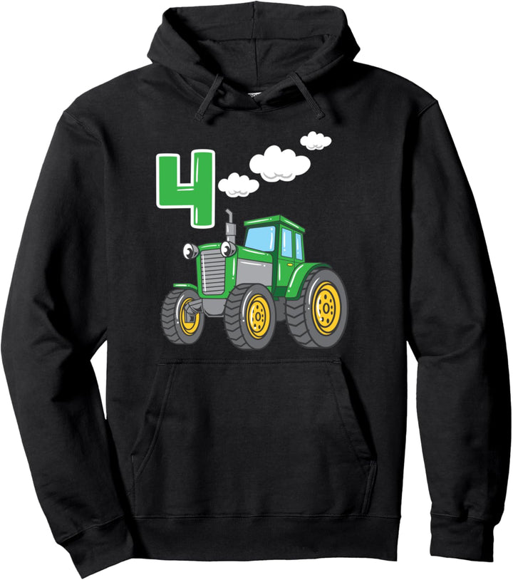 Lustiges Kinder Geburtstag 4 Jahre Landwirt Traktor Trecker Pullover Hoodie