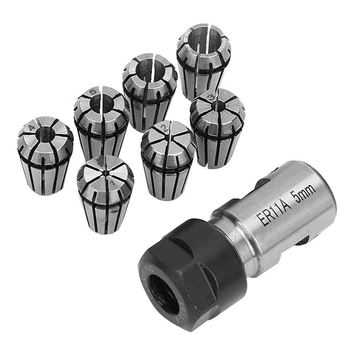 7PCS Federspannzangensatz 5mm Motorwellenhalter Verlängerungsstange mit Selbstlösendem Fräsmaschine
