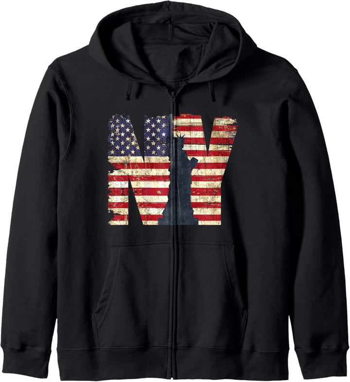 Vintage New York City Shirts with USA Flag, New York City Kapuzenjacke