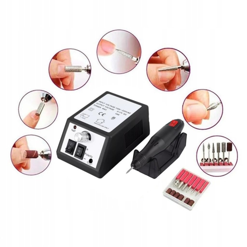 Lewer - Nagelfräser Set DM-2000 20W, Professionelles Maniküre & Pediküre Set, Nagelhaut- & Lackentfe