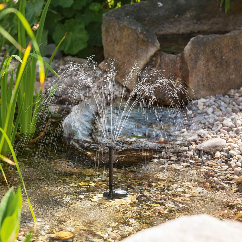 Solar Teichpumpe 2 Watt Solarmodul 175 l/h Förderleistung 70 cm Förderhöhe Komplettset Gartenteich,