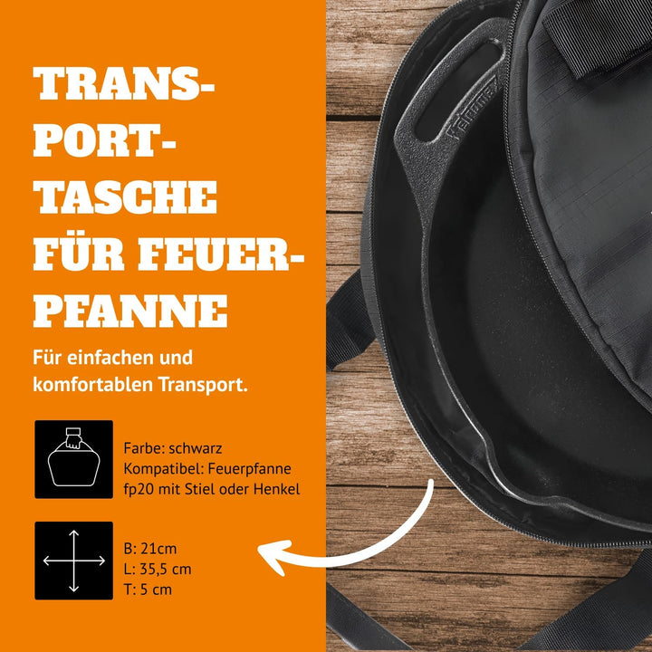 Petromax Transporttasche für Feuerpfanne FP35 - Aufbewahrungstasche aus Ripstop-Gewebe für gusseiser