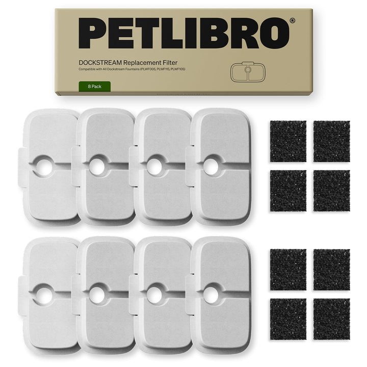 PETLIBRO Trinkbrunnen Filter 8er Pack für Dockstream Katzenbrunnen Trinkbrunnen für Katze PLWF005, P