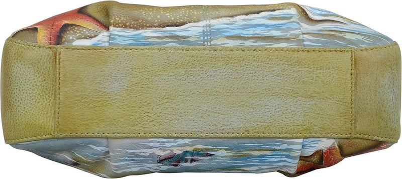 Anuschka Handbemalte Hobo Schultertasche aus Echtleder Gift Of The Sea, Gift Of The Sea