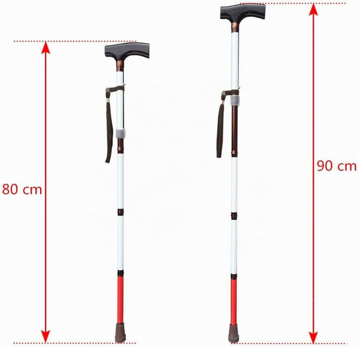 Blinden-Gehstock,weisse Stock - Faltbar - 80cm-90cm, 4-teilig